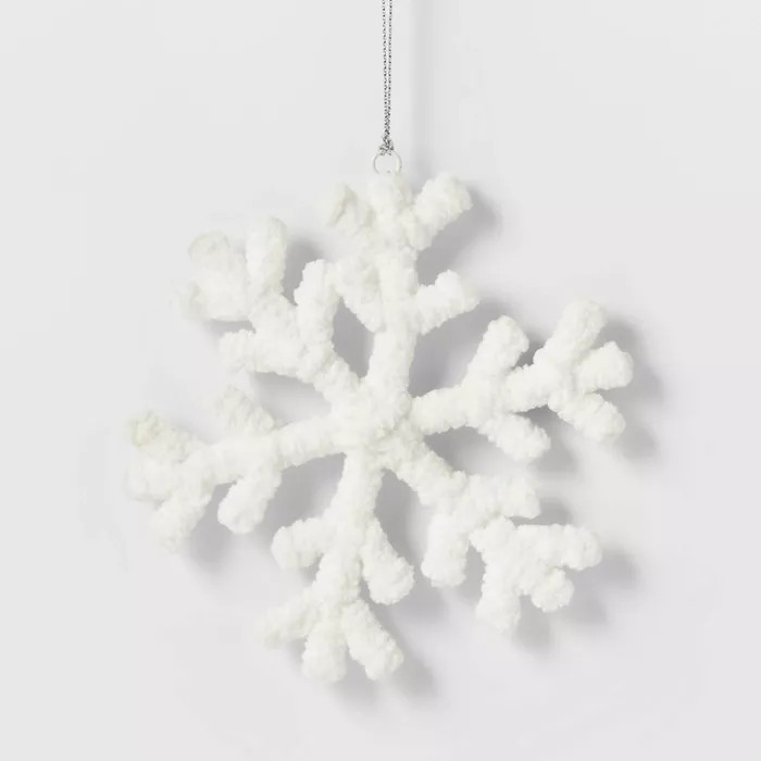 5in White Yarn-Wrapped Classic Snowflake Christmas Tree Ornament - Wondershop™ | Target