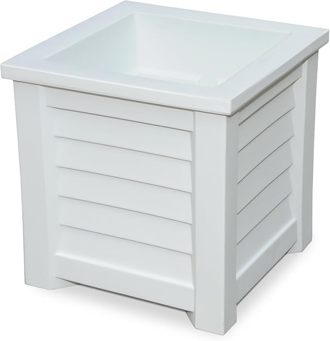 Mayne 5866-W Lakeland Square Patio Planter, 16x16, White | Amazon (US)