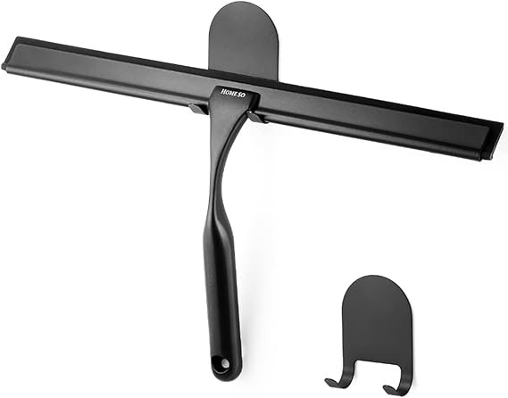 HOME SO Shower Squeegee in Matte Black; Effective Rubber Blade Squeegee for Windows, Glass Shower... | Amazon (US)