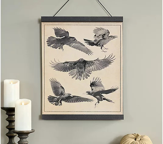 Cozy Cottage by Liz Marie Hanging Art Crows In Flight - QVC.com | QVC