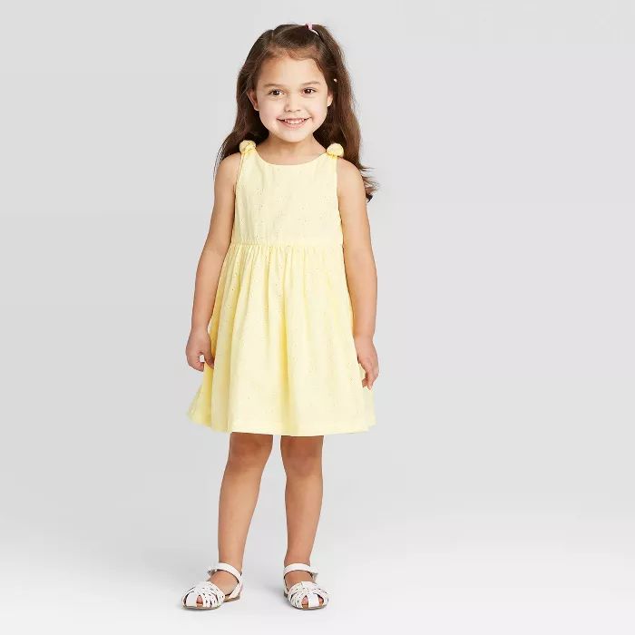 OshKosh B'gosh Toddler Girls' Tank Top Eyelet Dress - Yellow | Target