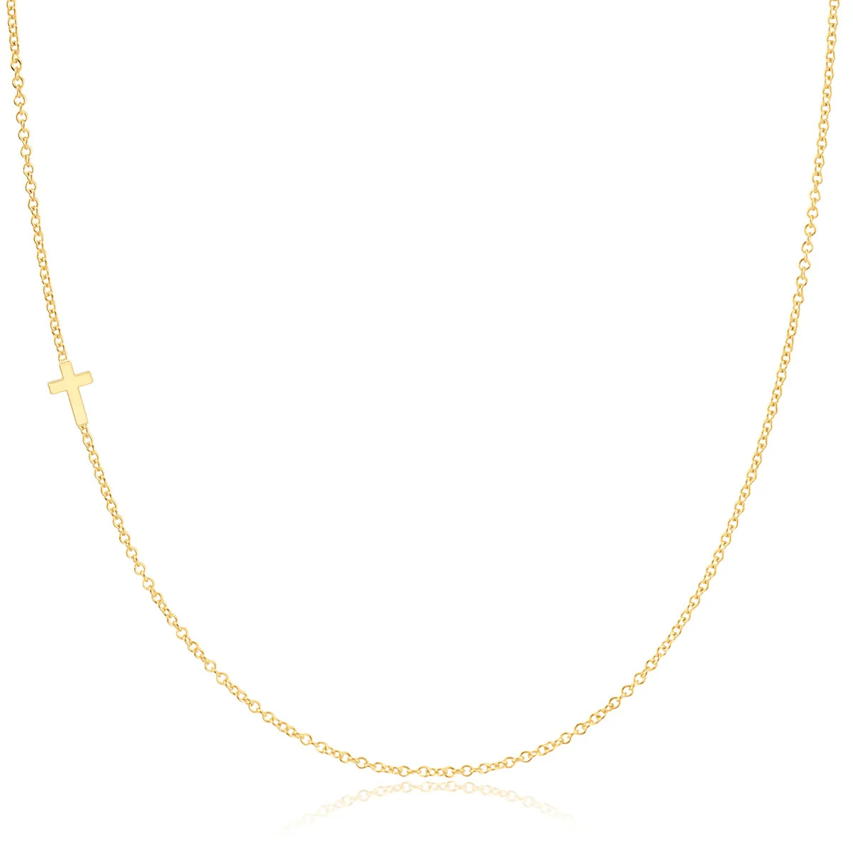 14k Gold Asymmetrical Charm Necklace - Cross | Maya Brenner