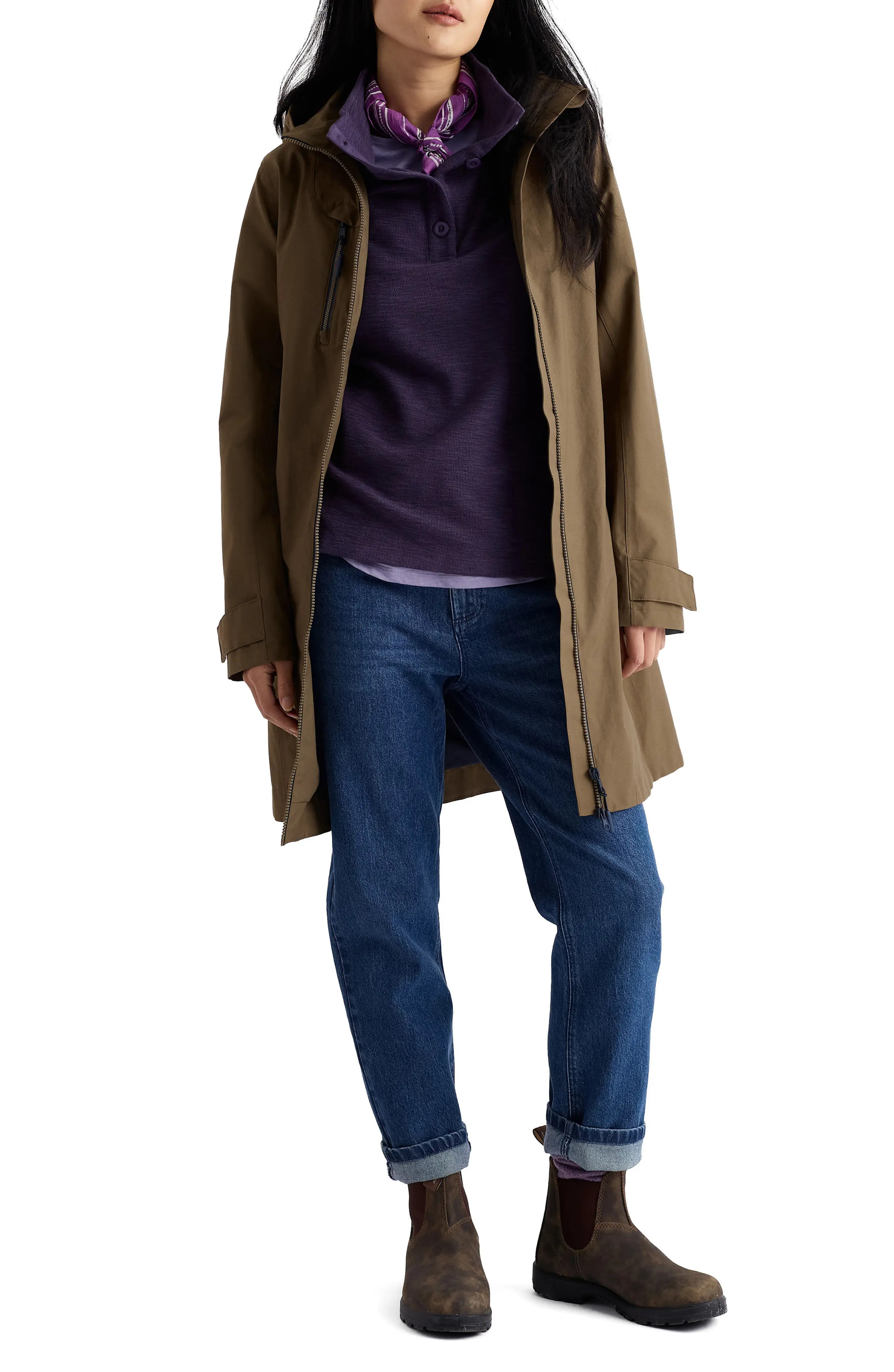 Coverack Waterproof Organic Cotton Blend Raincoat with Removable Hood ( (Women) | Nordstrom | Nordstrom