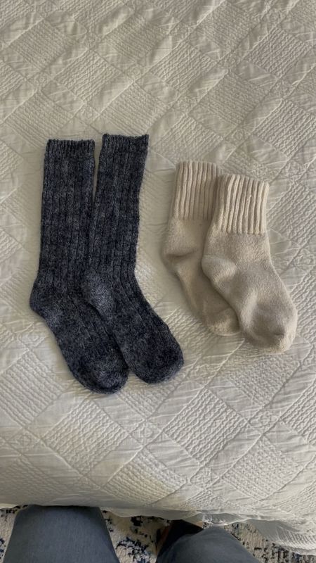 Favorite winter socks - Amazon find! 

Slouchy tall socks are great for boots or wider leg pants, thick calf length socks are what I wear with snow boots or over fleece lined leggings

#LTKSeasonal #LTKMostLoved #LTKfindsunder50