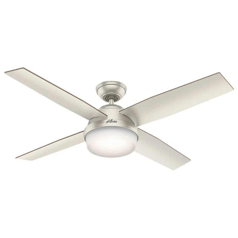 Hunter Dempsey 52 Damp 52" 4 Blade LED Outdoor Ceiling Fan with Light Kit and Re | Build.com, Inc.