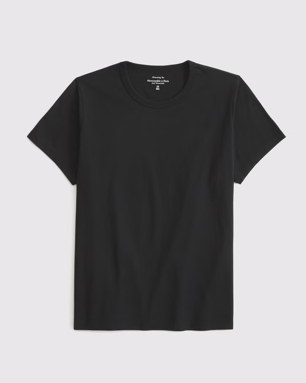 Essential Polished Body-Skimming Tuckable Tee | Abercrombie & Fitch (US)