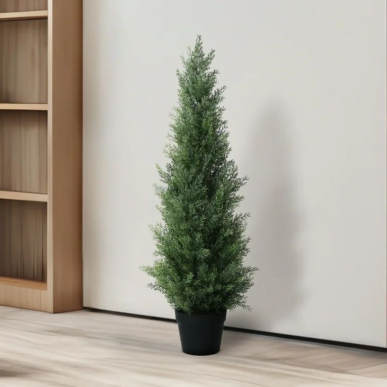 Artificial Cedar Tree 3 ft Outdoor Artificial Topiary Cedar Plants Fake Tree UV Rated Potted Tree... | Walmart (US)