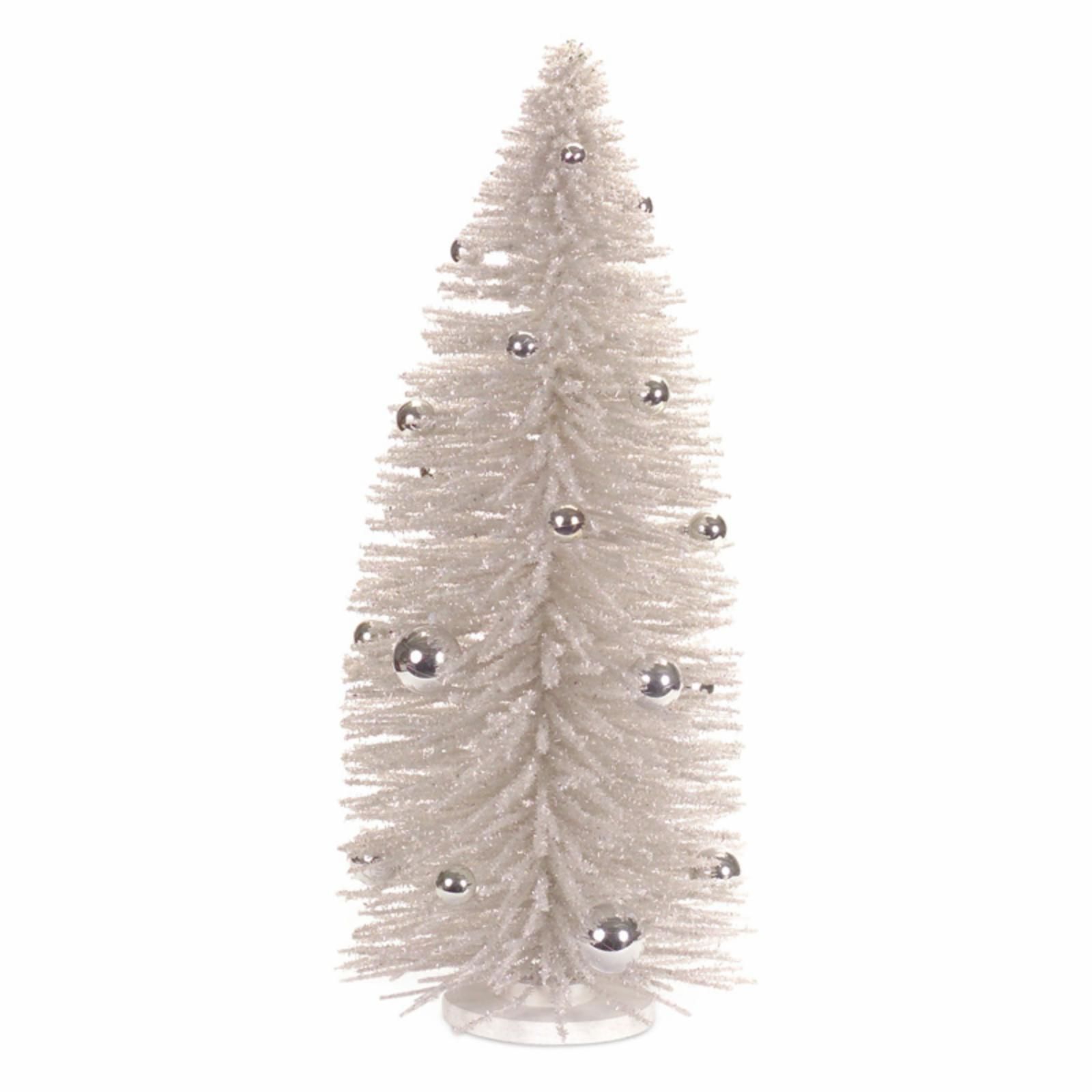 Melrose Silver Bottle Brush Tabletop Christmas Tree with Ornaments | Hayneedle