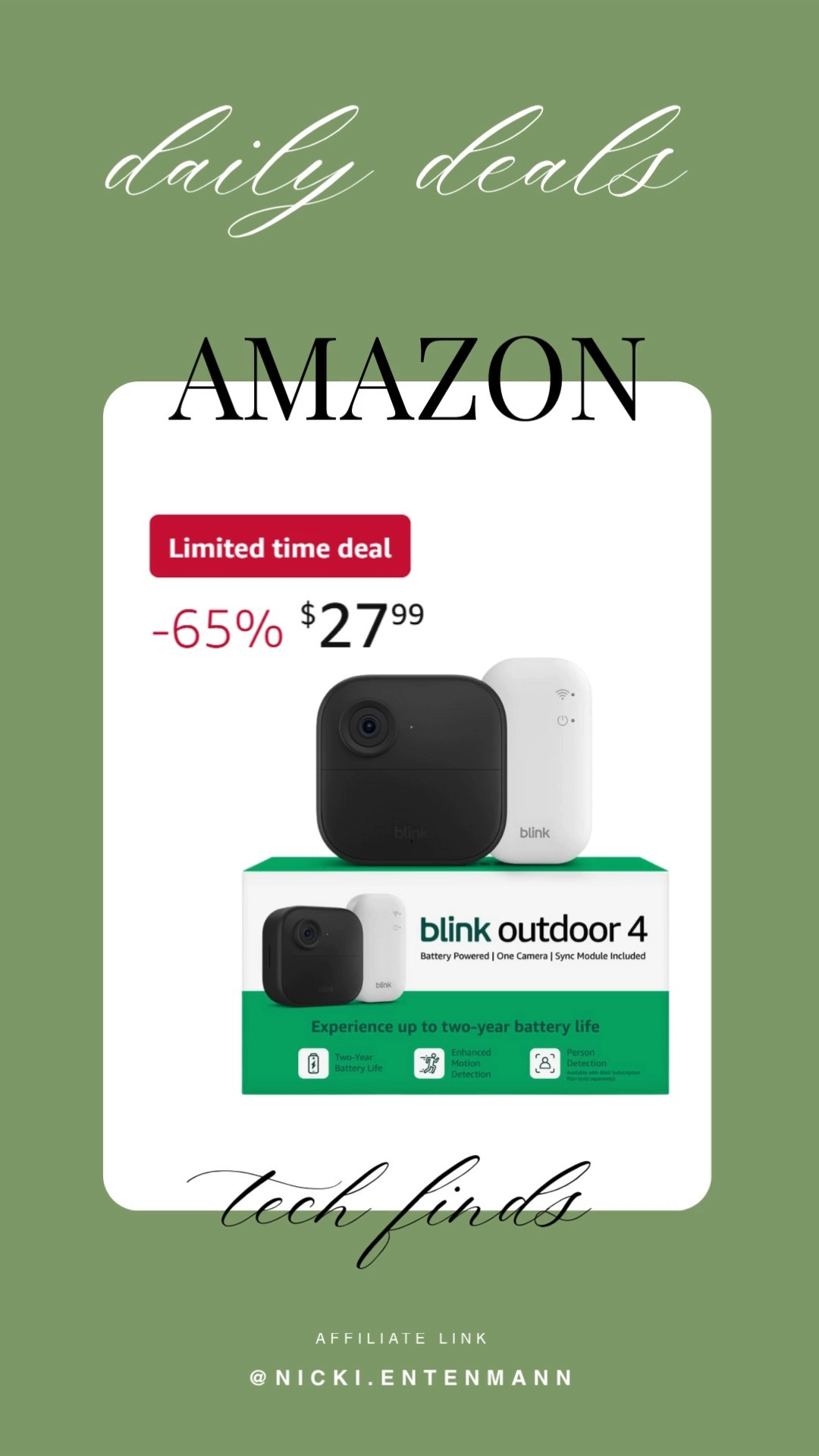 This Blink Outdoor 4 brings cheerful security and effortless peace of mind to everyday living with smart flair. #BlinkOutdoor4 #SmartSecurity #HomeEssentials #DailySafety #TechGear #SmartLiving #ModernHome #LifestyleTech #OutdoorCamera #PeaceOfMind 📷🔒✨
 

 #LTKHoliday #LTKHome #LTKSaleAlert