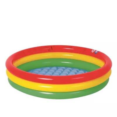 Pool Central 59" Red Yellow and Green Inflatable Round Kiddie Swimming Pool | Belk