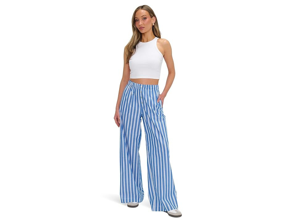 Show Me Your Mumu Max Boxer Pants Women's Clothing Coastal Blue Stripe : LG, Cotton | Zappos