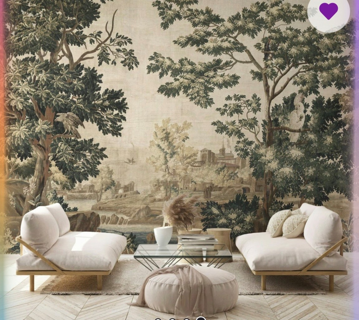 Love this vintage landscape wallpaper for the home.

#LTKHome