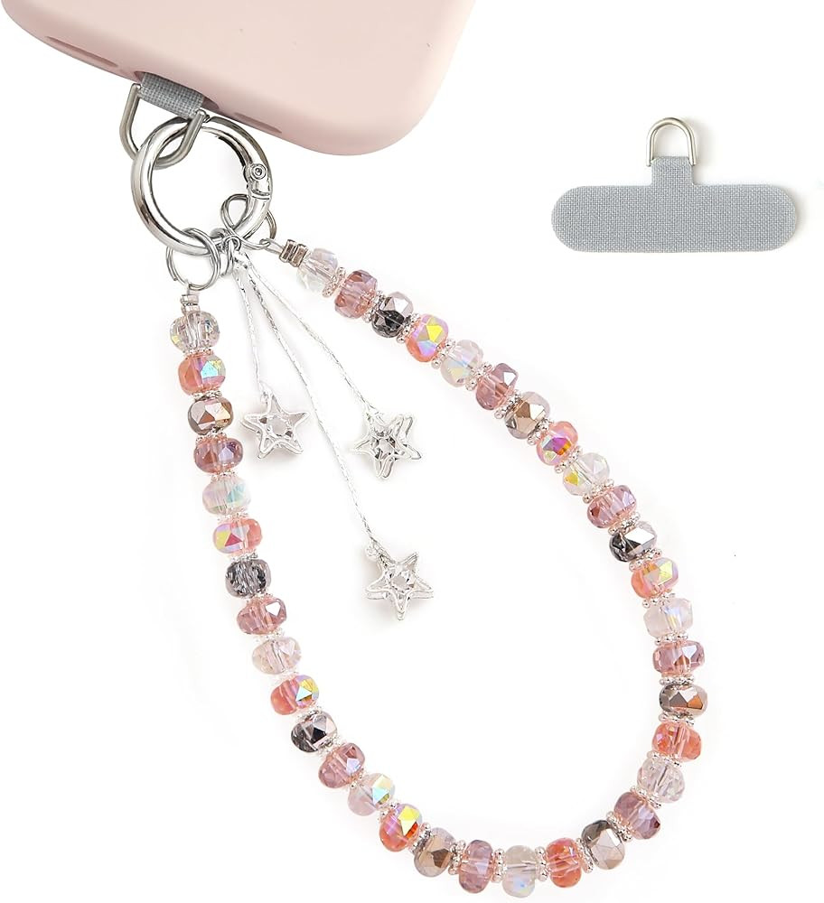 Phone Charm with Beaded Crystals, Anti-Theft Phone Strap, Hands-Free & Detachable Cellphone Lanya... | Amazon (US)