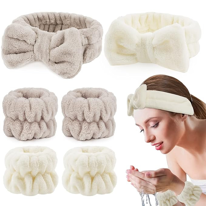 6PCS Face Wash Headbands Wristbands, Spa Headband and Wristbands for Washing Face, Skincare Headb... | Amazon (US)