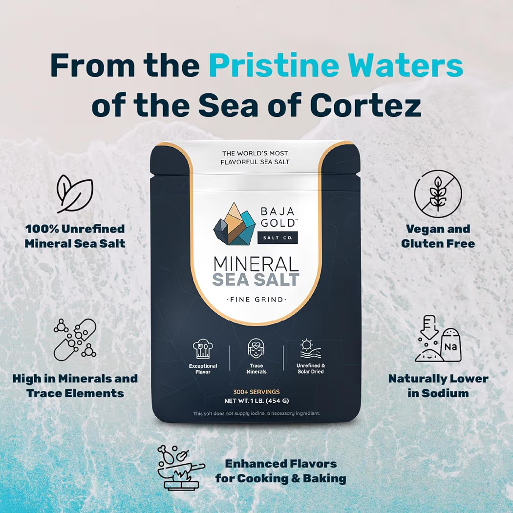 Baja Gold Mineral Sea Salt - Recommended by Gary Brecka - Authentic Fine Grind Salt for Cooking &... | Amazon (US)