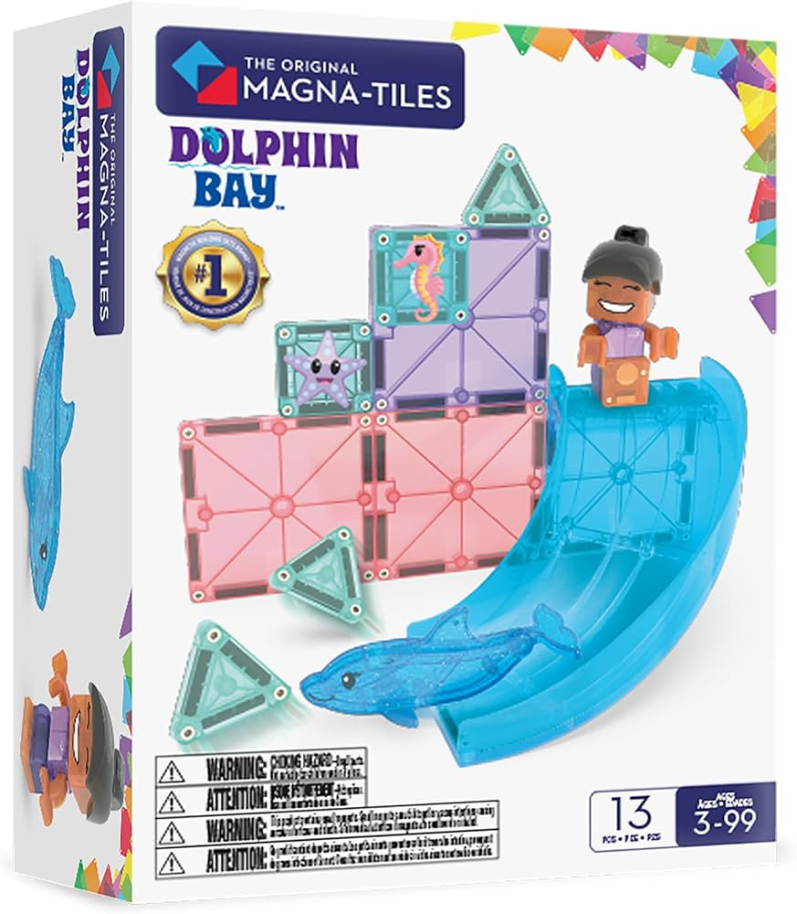 MAGNA-TILES Dolphin Bay 13-Piece Magnetic Construction Set, The Original Magnetic Building Brand | Amazon (US)