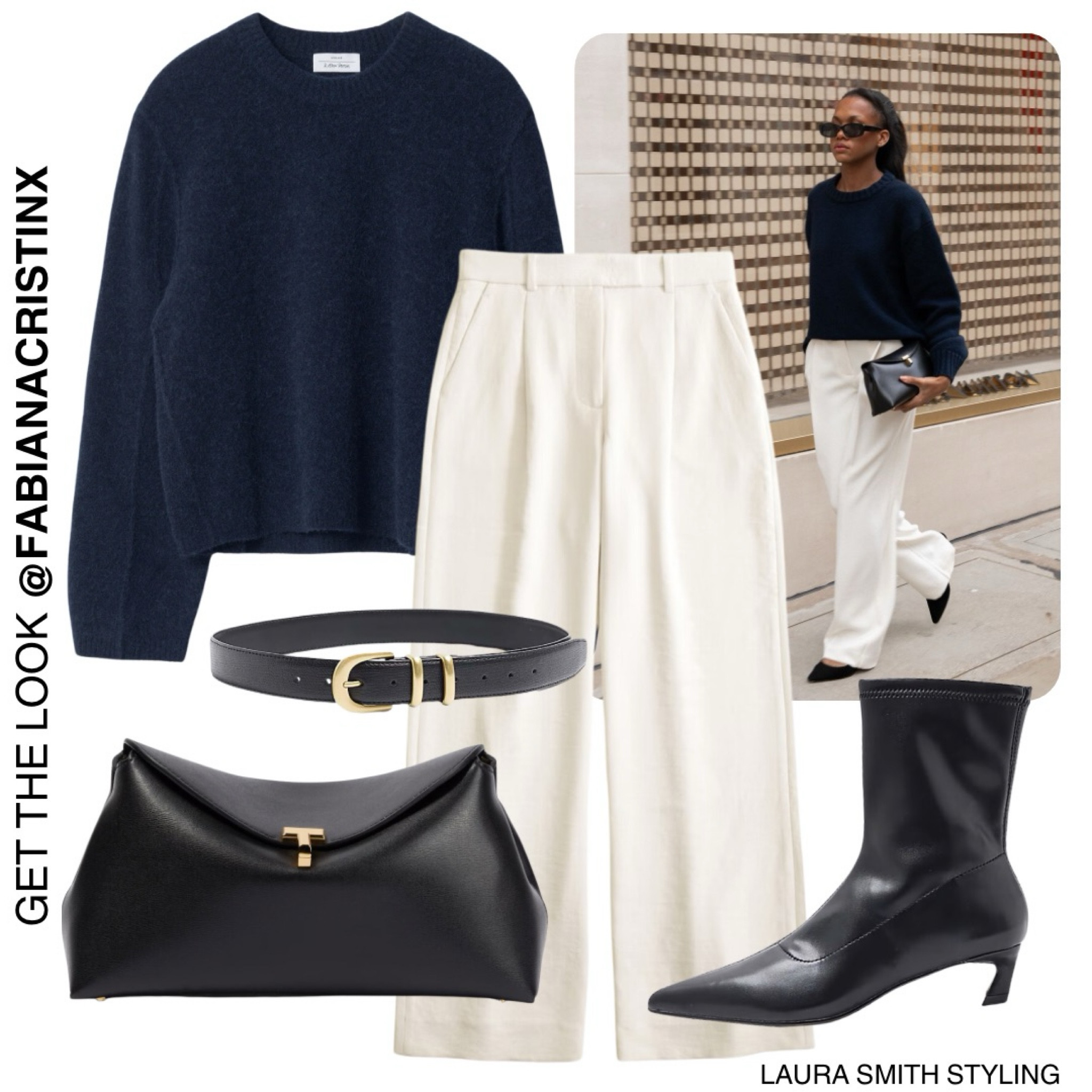 A navy jumper is a staple of an autumn (and winter and spring) wardrobe. 

Including navy knit jumper, white tailored trousers, black belt, black leather bag, black heeled boots  

#LTKstyletip #LTKuk #LTKautumn