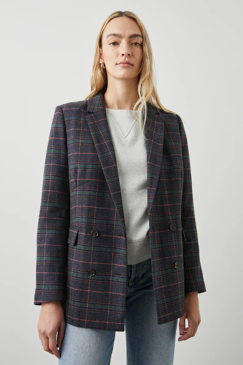 JAC BLAZER - GRAPHITE CHAMBRAY PINK | Rails