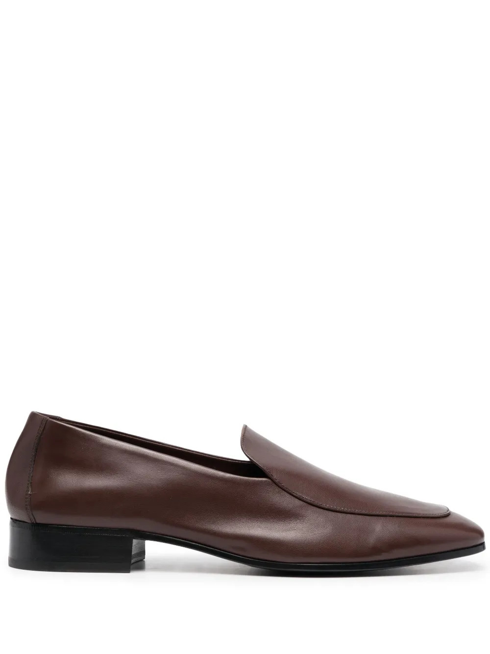 round-toe polished leather loafers | Farfetch Global