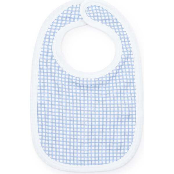Plain Edge Bib, Light Blue Box Plaid | Maisonette