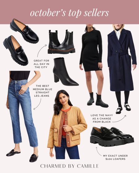 October’s top sellers - lots of boots and loafers! Plus my favorite straight leg jeans 

