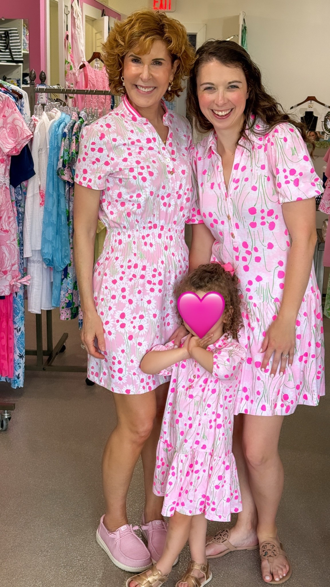 Three generatiThree generations, one happy print! 💗 We’re all wearing Lilly Pulitzer’s Lil Sunny Daisies print—I'm in a Luxletic dress with a tailored collar and built-in bike shorts that’s perfect for pickleball, tennis, or errands, while my daughter-in-law and granddaughter are wearing the flattering Bingley Dress. It’s one of those prints that feels fun, feminine, and timeless at every age. 🌸

#LTKmomlife #LTKOver40 #LTKKids