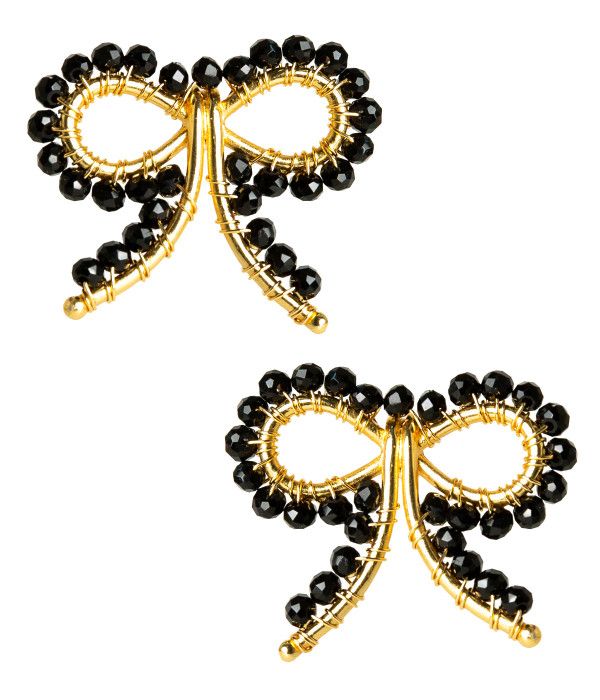 Little Bow Earrings - Czech Black Pre Order | Lisi Lerch Inc