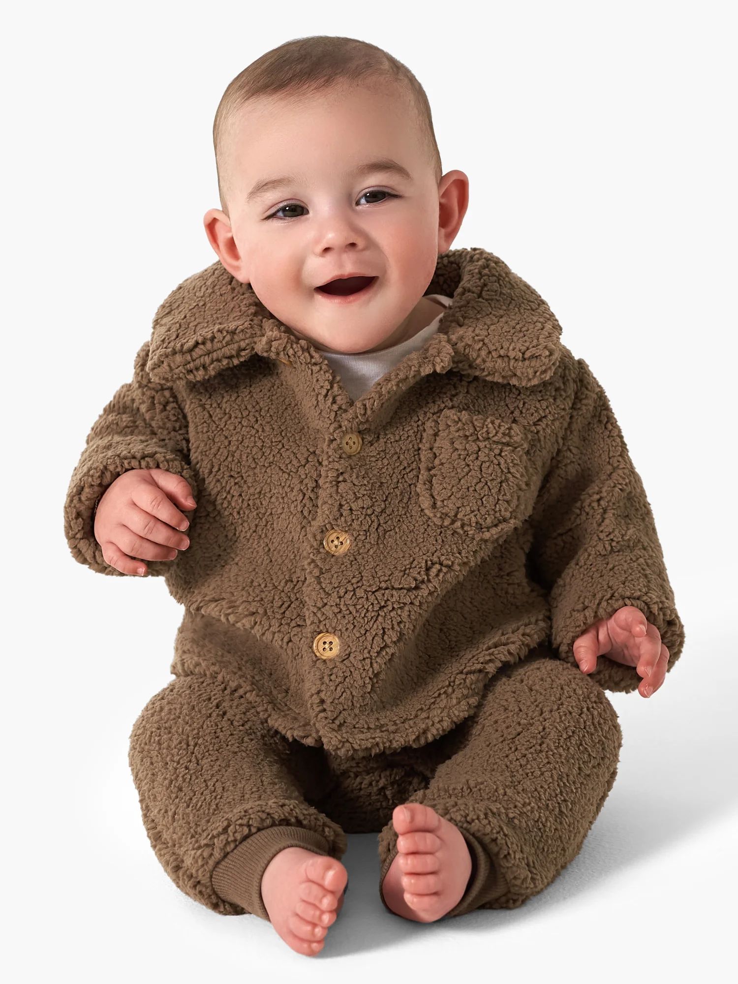 Modern Moments by Gerber Baby Boy or Girl Unisex Microplush Collared Top and Ribbed Pant Outfit S... | Walmart (US)