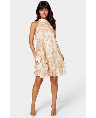 Women's 3D Floral Halter Mini Dress | Macy's