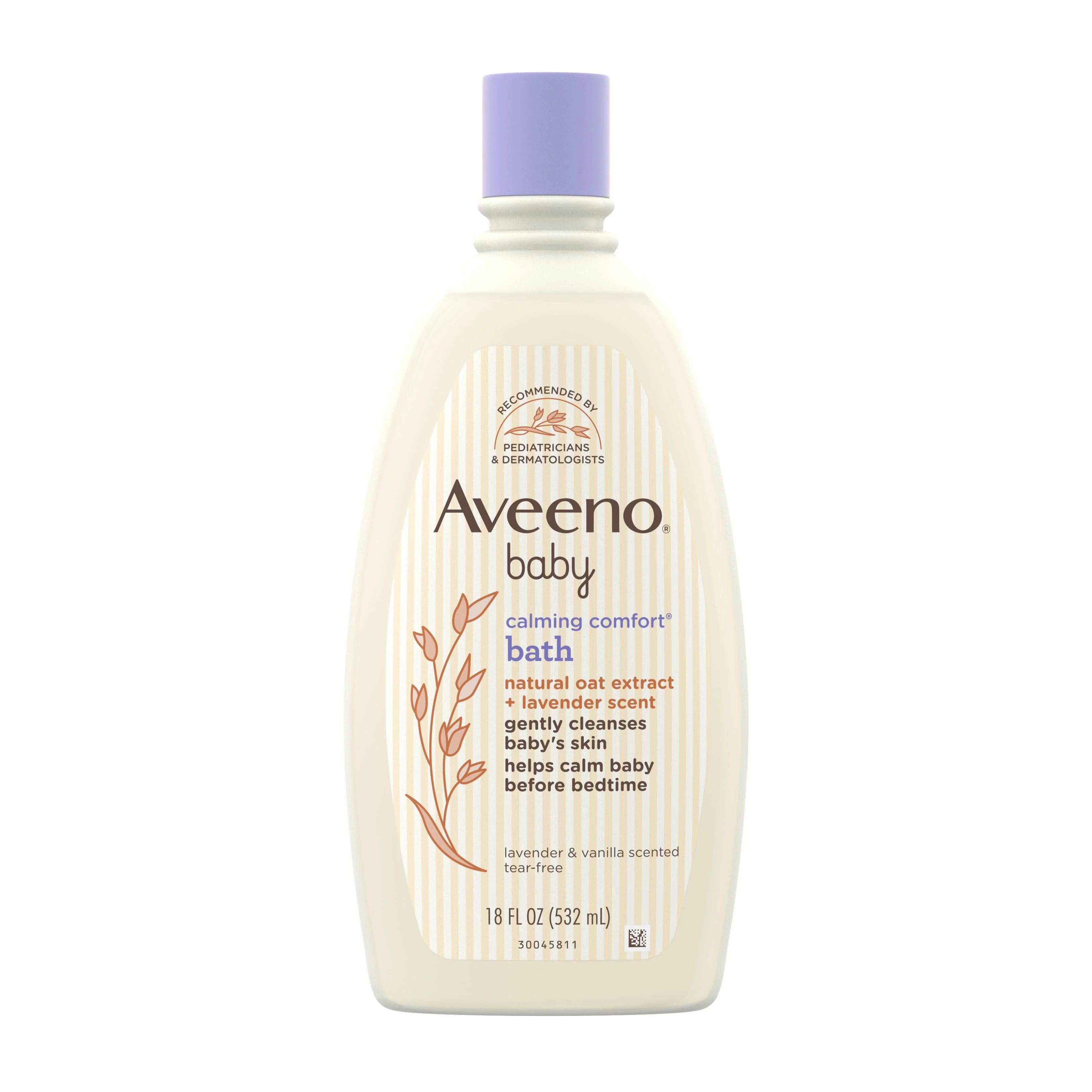 Aveeno Baby Calming Comfort Bath & Wash, Lavender & Vanilla, 18 fl. oz | Walmart (US)