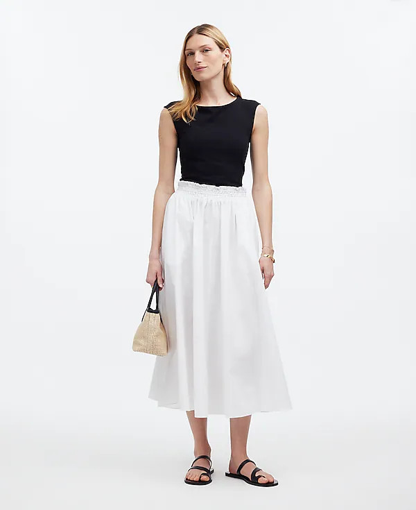 Pull-On Paperbag Midi Skirt | Madewell