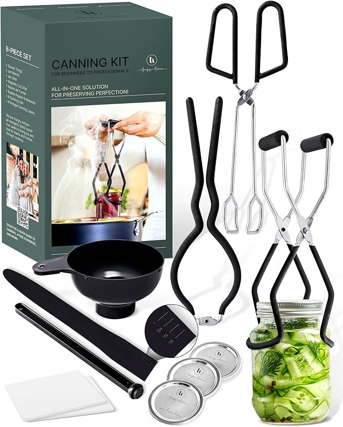 Canning Supplies Set of 8 – Canning Kit for Beginners – Complete Home Canners Equipment – M... | Amazon (US)