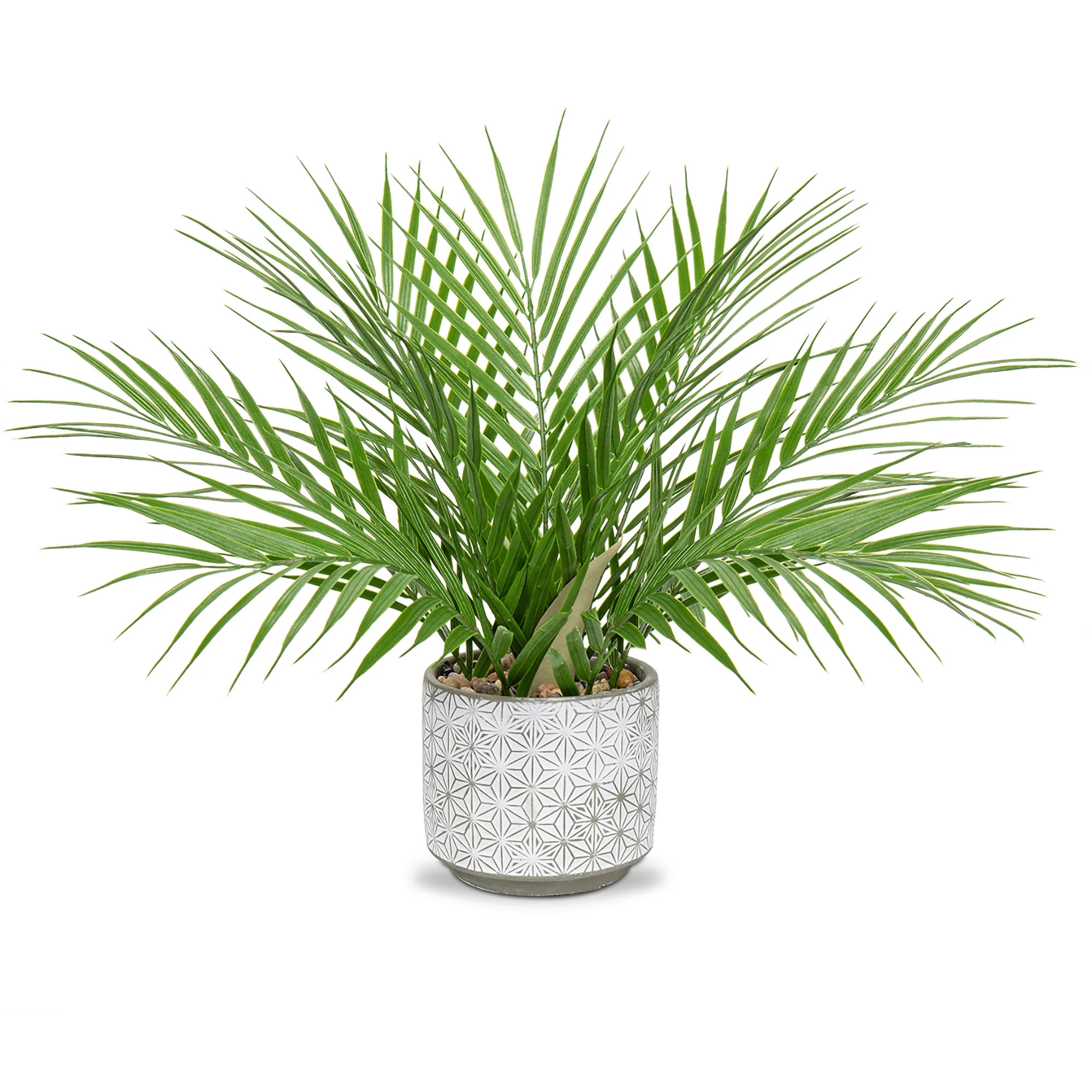 16 inch Artificial Palm Fake Plants Faux Green Plant Tropical Palm Tree in Ceramic Pots Bohemian ... | Walmart (US)