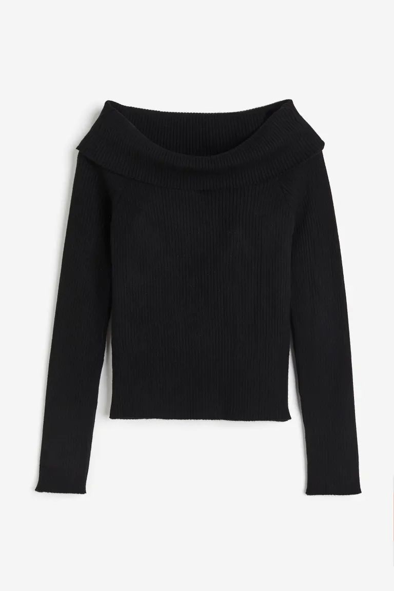 Rib-knit Off-the-shoulder Top | H&M (US + CA)