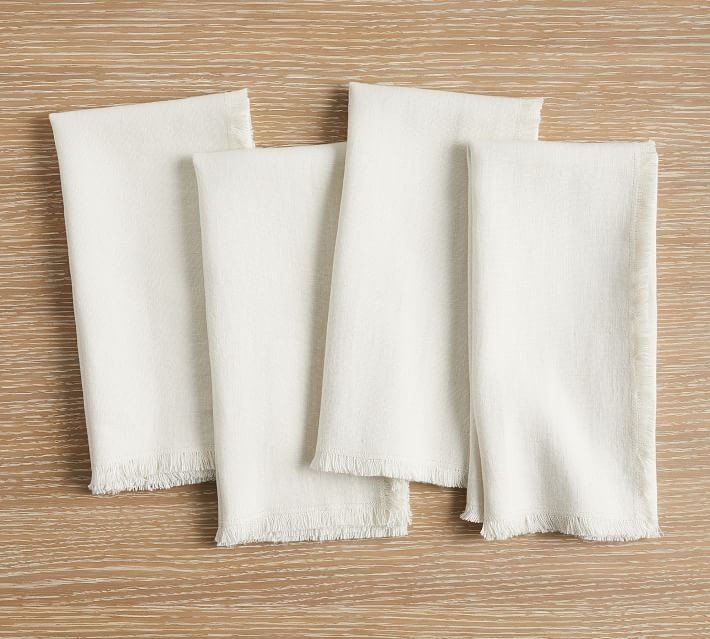 Frayed Linen Napkins - Set of 4 | Pottery Barn (US)