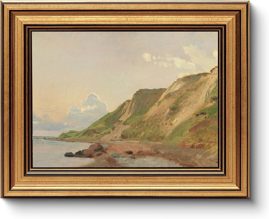 HUARCEY Gold Framed Vintage Wall Art for Living Room Canvas Coastal Wall Pictures Classic Landsca... | Amazon (US)
