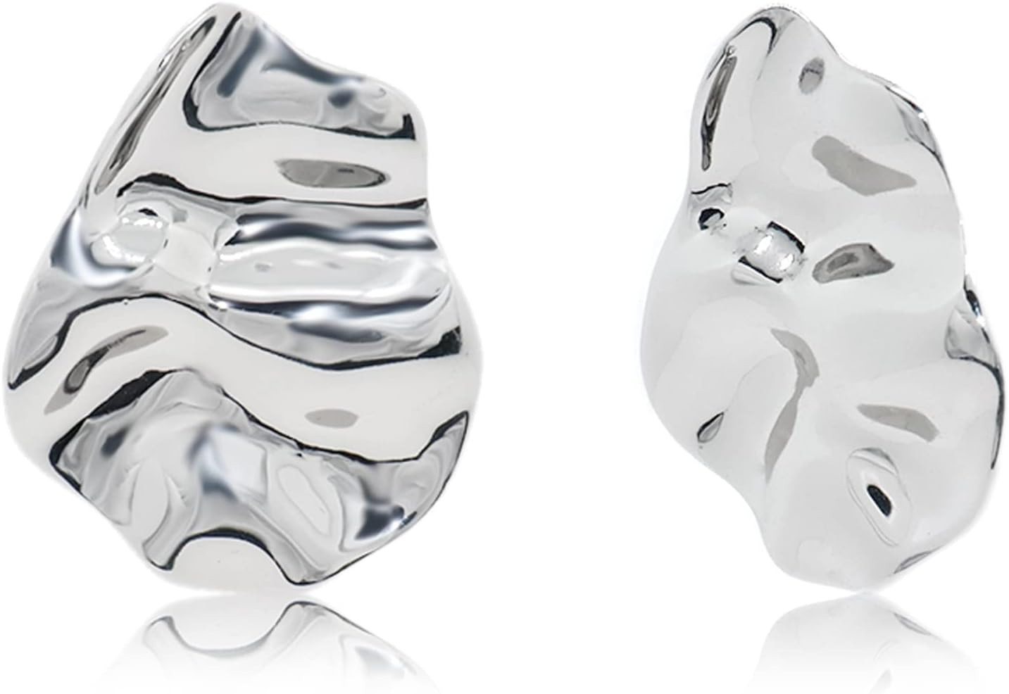 BLUE SAYING Silver Statement Earrings for Women, White Gold Plated Geometric Statement Earrings Jewelry Hypoallergenic Earrings with 925 Sterling Silver Needle Stud, Gift for Women and Girls | Amazon (US)