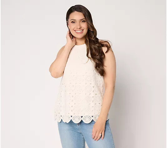 Peace Love World Crochet Knit Back Tank - QVC.com | QVC