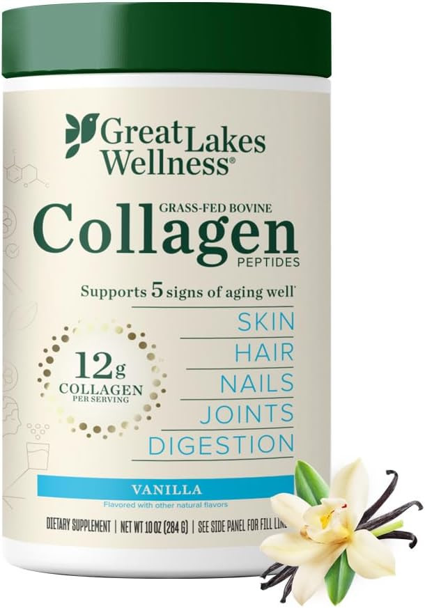 Great Lakes Wellness Collagen Peptides Powder, Vanilla, 10 oz | Amazon (US)