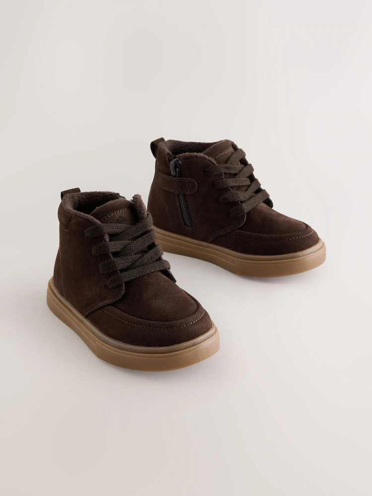 Chocolate Brown Wide Fit (G) Warm Lined Lace up Boots | Next US