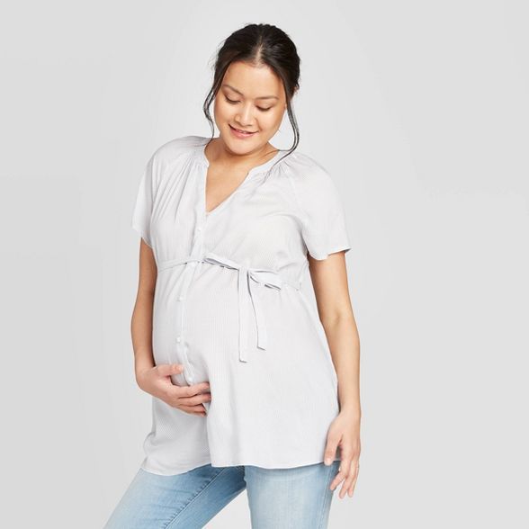Maternity Short Sleeve Button-Down Shirt - Isabel Maternity by Ingrid & Isabel™ | Target