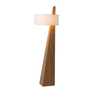 NOVA of California 63 in Natural Ash Contemporary 1-Light Smart Dimmable Arc Floor Lamp For Livin... | The Home Depot
