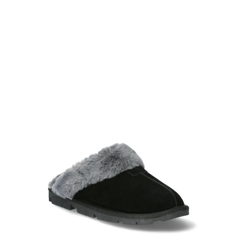 Joyspun Women's Suede Clog Slippers, Sizes 6-11 - Walmart.com | Walmart (US)