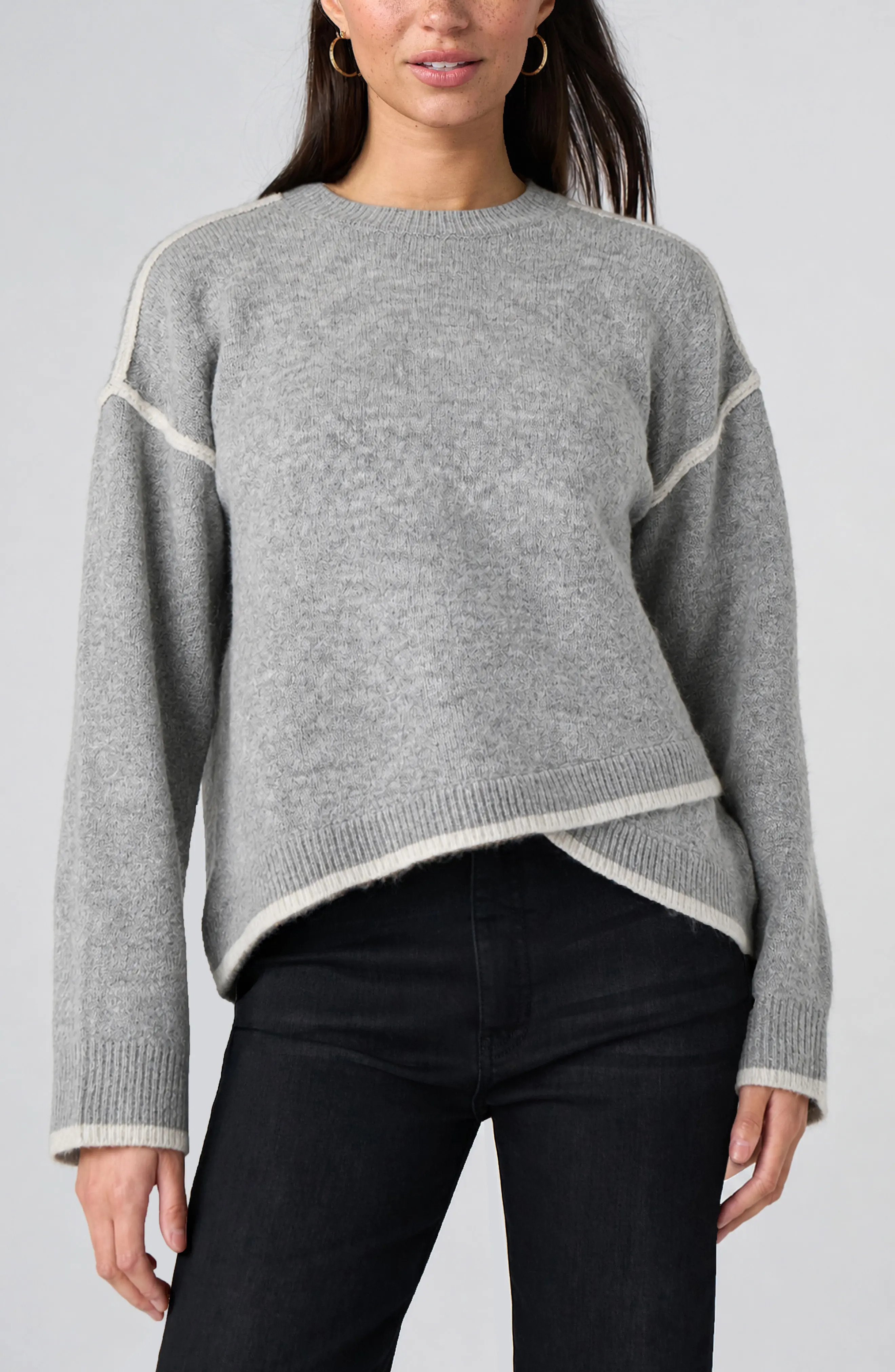 Liverpool Los Angeles Tipped Tulip Hem Sweater (Women) | Nordstrom | Nordstrom