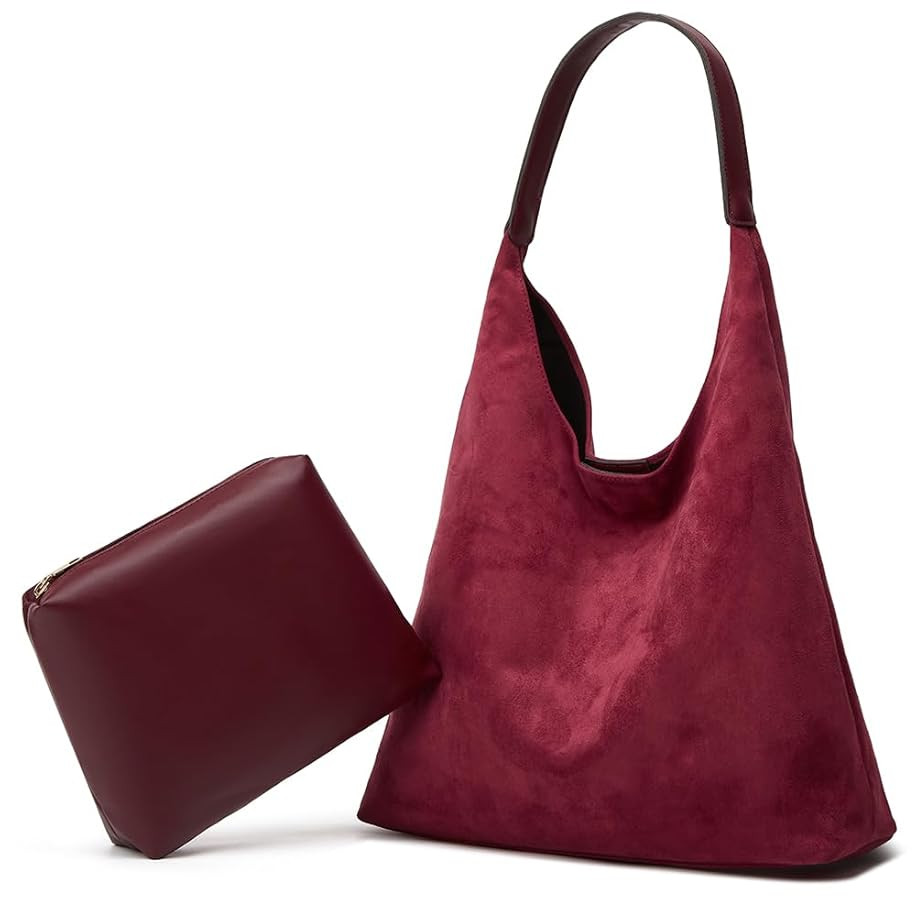 Womens Fashion Suede Shoulder Bags Large Tote Bag Retro Purse Handbag Casual Work Ladies Top Hand... | Amazon (US)