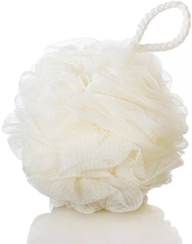 SPHTOEO Bath Shower Sponge Loofahs Mesh Pouf Shower Bath Ball Brush (White) | Amazon (US)
