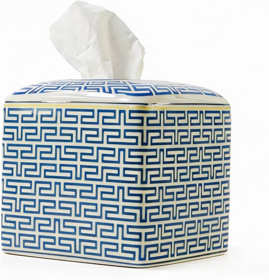 SYNWISH- Modern Square Tissue Box Cover Decorative-Ceramic Heavy Facial Tissue Holder -for Bathro... | Amazon (US)