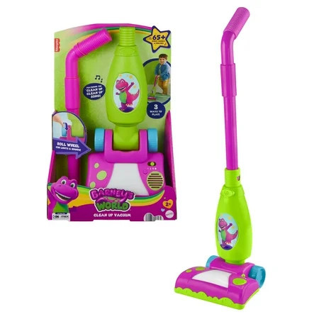 Fisher-Price Barney's World Clean Up Vacuum Electronic Toddler Toy with Lights, Music & Games | Walmart (US)