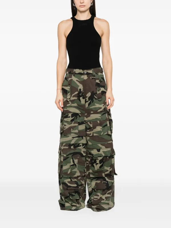 VETEMENTS camouflage-print wide-leg Jeans - Farfetch | Farfetch Global