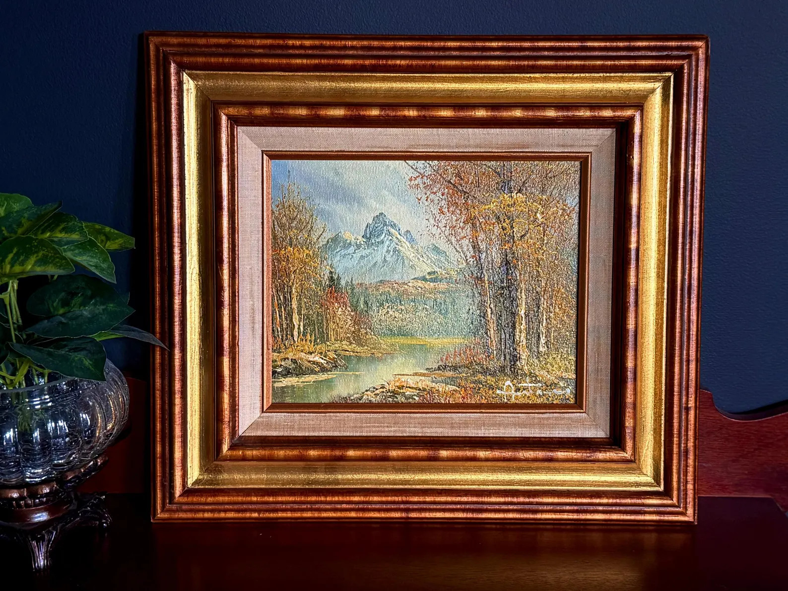 Vintage Mountain Landscape Oil Painting |signed by Artist | Original Autumn Forest Scene With Riv... | Etsy (US)